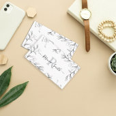 Vrouwelijke Sketch Grijs Bloemen QR Code Visitekaartje