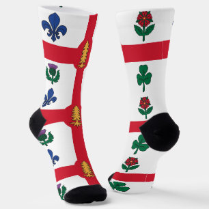 Vrouwelijke sokken met de vlag van Montreal, Canad