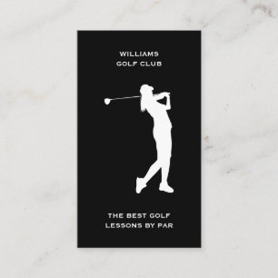 Vrouwelijke Sportcoach Social Media Golfinstructeu Visitekaartje