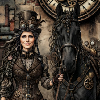 Vrouwelijke Steampunk decoupagepapier Inpakpapier Vel