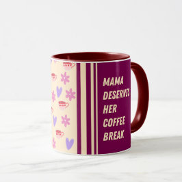 Vrouwelijke Strepen Mama Koffie Break Art Mok