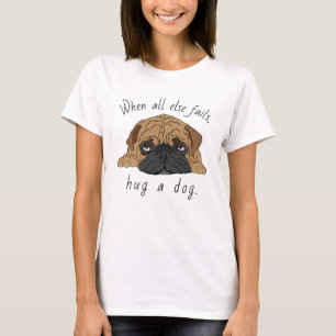 Vrouwelijke T-Shirt Dog Hug a Dog! Bulldog Puppy