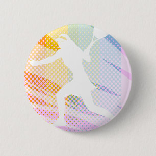 Vrouwelijke tennisspeler kont op ronde button 5,7 cm