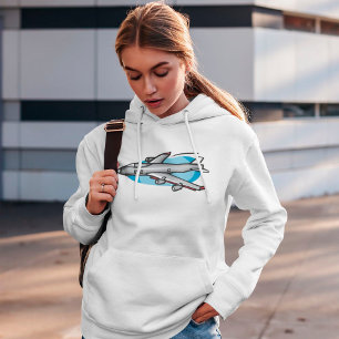 Vrouwelijke trui met straalvliegtuig hoodie