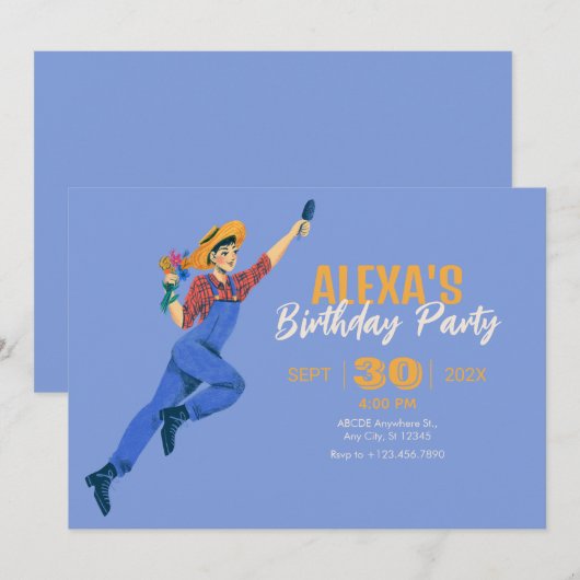 Vrouwelijke tuinier kaart (Voorkant / Achterkant)