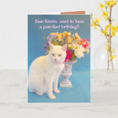 Vrouwelijke verjaardag kaart (Gele Bloem)