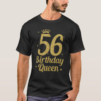 Vrouwelijke Verjaardags Koningin 56 Verjaardags Ko T-shirt