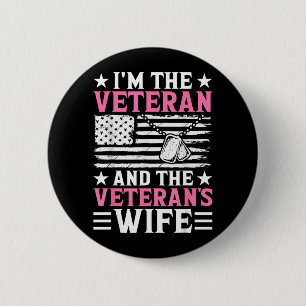 Vrouwelijke veteraan en vrouw van veteraan Vrouwel Ronde Button 5,7 Cm