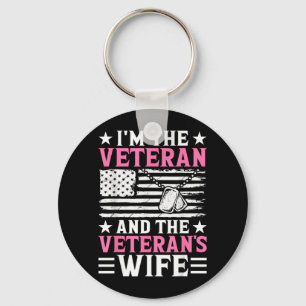 Vrouwelijke veteraan en vrouw van veteraan Vrouwel Sleutelhanger
