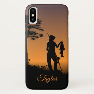 Vrouwelijke Visser Aangepaste Tekst iPhone X Hoesje