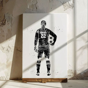 Vrouwelijke Voetbaldoelman Canvas Afdruk