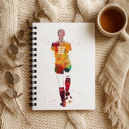Vrouwelijke Voetbalspeler Notitieboek