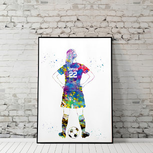 Vrouwelijke Voetbalster Poster