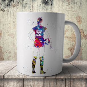 Vrouwelijke Volleybalspeler Koffiemok