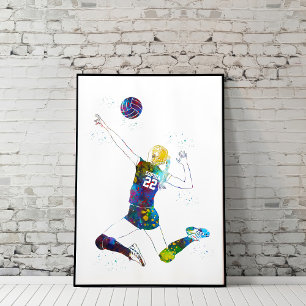 Vrouwelijke Volleybalspeler Poster