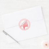 Vrouwelijke vrouw Silhouette Logo Koraal en Roze Ronde Sticker (Envelop)