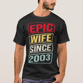 Vrouwelijke vrouw sinds 2003 18e bruiloft t-shirt