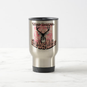 Vrouwelijke vrouwen Roze Camo Deer Buck Hunting Mo Reisbeker