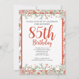 Vrouwelijke Waterverf Bloemen 85e Verjaardagsfeest Kaart