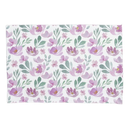  vrouwelijke Waterverf Floral Pink Kussensloop (Voorkant)