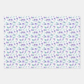 Vrouwelijke Waterverf Paarse Ditsy Floral Pattern Inpakpapier Vel (Voorkant 2)