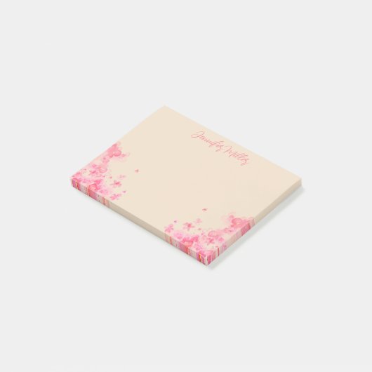 Vrouwelijke waterverf Sakura japanse bloemen Post-it® Notes (Schuin)