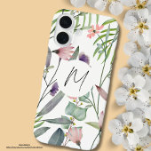 Vrouwelijke witte achtergrond florale Initialen mo Case-Mate iPhone Case