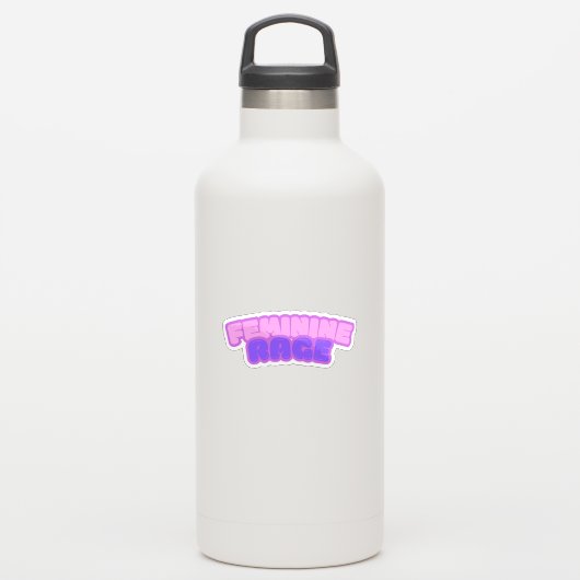 Vrouwelijke woede sticker (Waterfles)