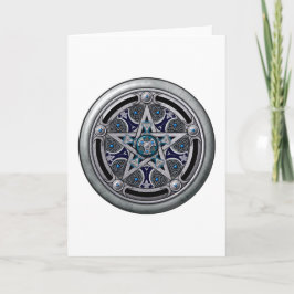 Vrouwelijke Zilveren Heidense Pentacle Kaart