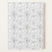 Vrouwelijke zwart-wit Rose Illustratie Planner (Achterkant)