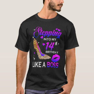 Vrouwen 14e verjaardag stappen in 14 Leopard Sho T-shirt