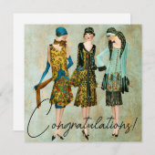  vrouwen 1930 gefeliciteerd! feestdagenkaart (Voorkant / Achterkant)