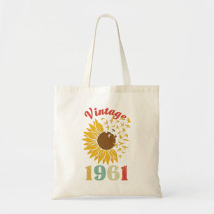 vrouwen 1961 Zonnebloem 60th Birthday Tote Bag