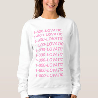 Vrouwen '1-800-LOVATIEK' Roze en witsweatshirt Trui