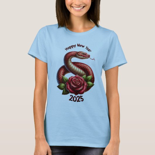 Vrouwen 2025 Jaar van de Slang T-shirt (Voorkant)