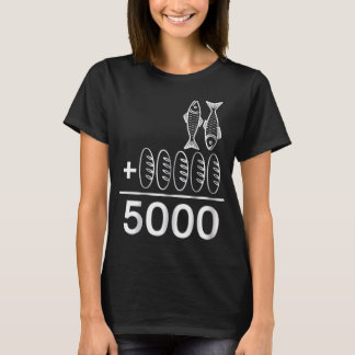 Vrouwen 2 Vissen 5 Broden Jezus Voedt 5000 Christe T-shirt