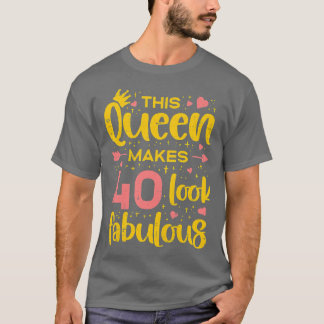 Vrouwen 40 jaar oude cadeautjes 40 en verbluffend  t-shirt