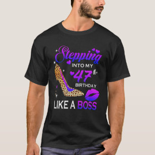 Vrouwen 47e verjaardag Gifts die in 47 luipaard va T-shirt