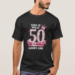 Vrouwen 50 & Fabulous I Pink Black Party Group Pho T-shirt