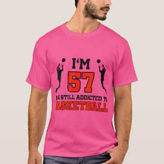 Vrouwen 57ste verjaardag 57 jaar oud basketbalspel t-shirt