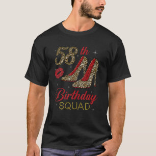 Vrouwen 58e verjaardag vierkant in 58 luipaard t-shirt