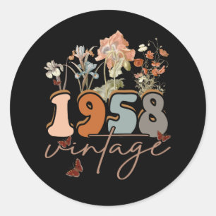 Vrouwen 65 jaar oud  T-shirt 1958 65e verjaardag Ronde Sticker