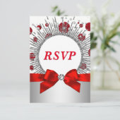 Vrouwen 70ste verjaardagsfeest RSVP Red Silver (Staand voorkant)