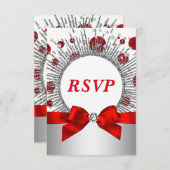 Vrouwen 70ste verjaardagsfeest RSVP Red Silver (Voorkant / Achterkant)