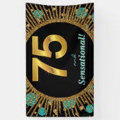 Vrouwen 75e verjaardag spandoek (Verticaal)