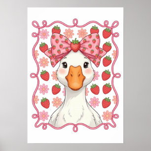 Vrouwen Aardbei Gans Zomer Strik Poster
