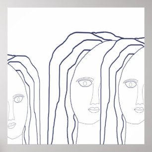 Vrouwen abstract Face Art Poster