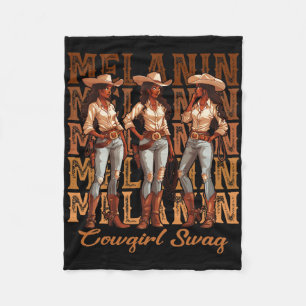 Vrouwen Afrikaanse Melanine Cowgirl Swag Zwarte Ge Fleece Deken
