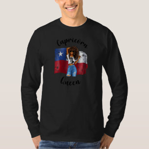 Vrouwen Afro Chileense Steenbok Koningin Afrikaans T-shirt