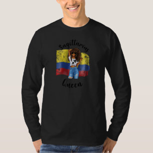 Vrouwen Afro Colombiaanse Boogschutter Koningin Af T-shirt